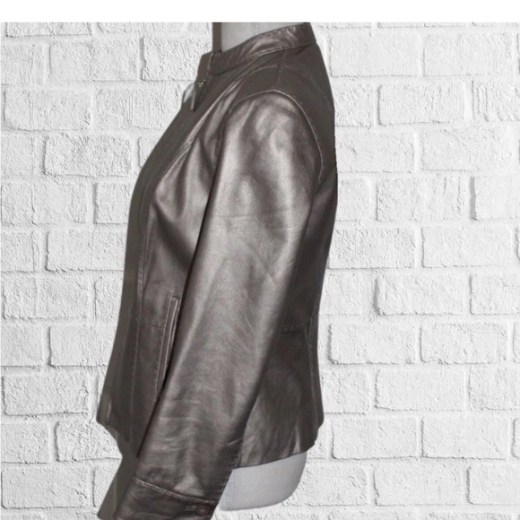 Sigrid Olsen Genuine Lamb Leather Platinum Jacket sz.S - Picture 7 of 12